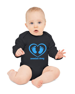 Sweetest Thing Baby Blue Long-Sleeve Organic Bodysuit