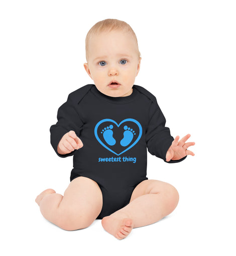 Sweetest Thing Baby Blue Long-Sleeve Organic Bodysuit