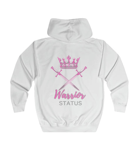 Warrior Status - Pink Logo - Unisex Full Zip Hoodie