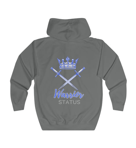 Warrior Status - Blue Logo - Unisex Full Zip Hoodie