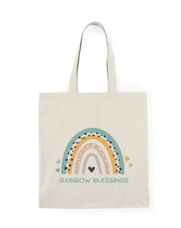 Rainbow Blessings Natural Tote Bag