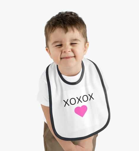 XOXOX Baby Bib Pink Heart