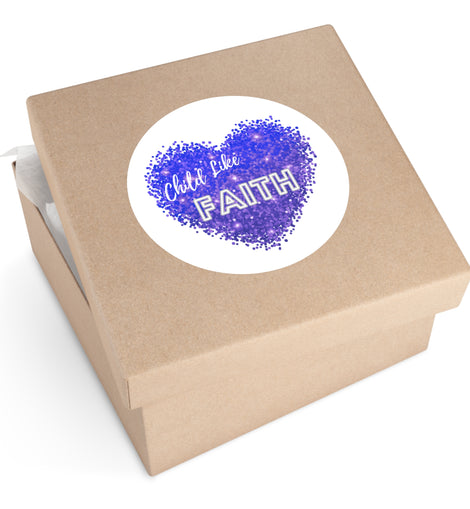 Child Like Faith Blue Stickers, Indoor / Outdoor