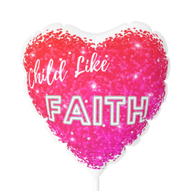 Child Like Faith Pink Balloon (Heart-shaped), 11"