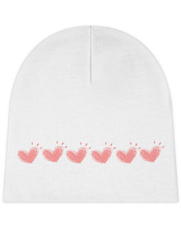 Pink Hearts Baby Beanie