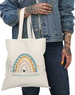 Rainbow Blessings Natural Tote Bag