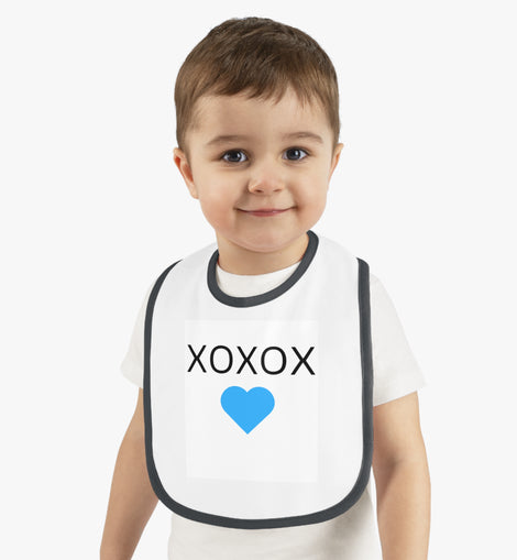 XOXOX Baby Bib Blue Heart