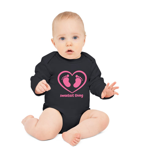 Sweetest Thing Baby Pink Long-Sleeve Organic Bodysuit