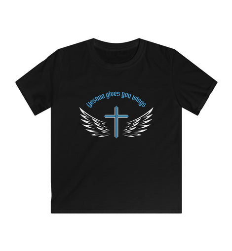 Yeshua Gives You Wings Kids Softstyle Tee