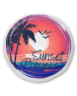 Sunset Prayers Floor Pillow, Round