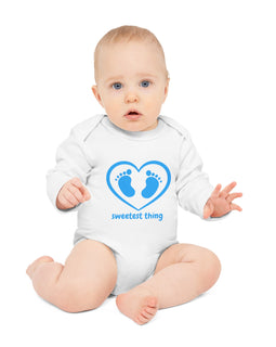 Sweetest Thing Baby Blue Long-Sleeve Organic Bodysuit